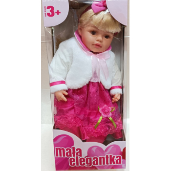 Duża lalka z włosami 54 cm mała elegantka mówi i śpiewa po polsku 4898