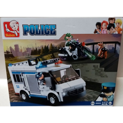 zestaw klockow sluban b0652 furgonetka policyjna motor policja dla chlopcow
