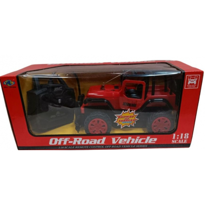 Czerwony samochód terenowy jeep na radio rc z ładowarką 8718