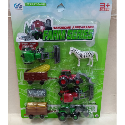 Zestaw rolniczy farma cztery traktory z maszynami rolniczymi 4902