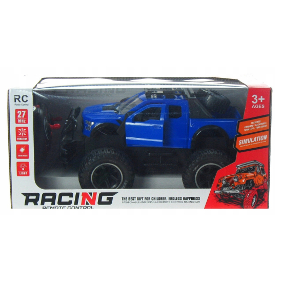 Niebieski samochód terenowy RC 4x4 w pudełku – zabawka na pilota