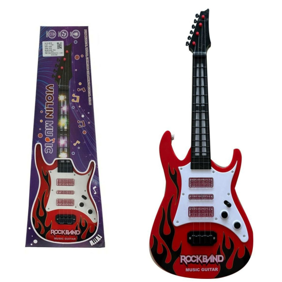 Zabawka gitara rockowa z paskiem i melodiami dla dzieci