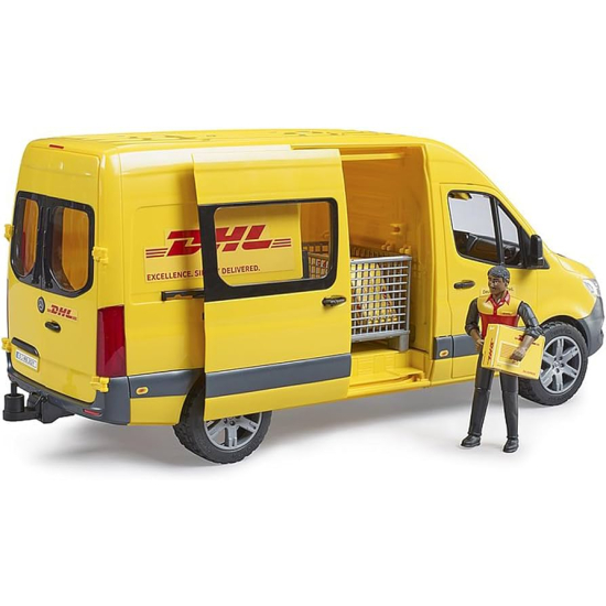 Model Bruder Sprinter DHL z paczkami i skrzynką transportową