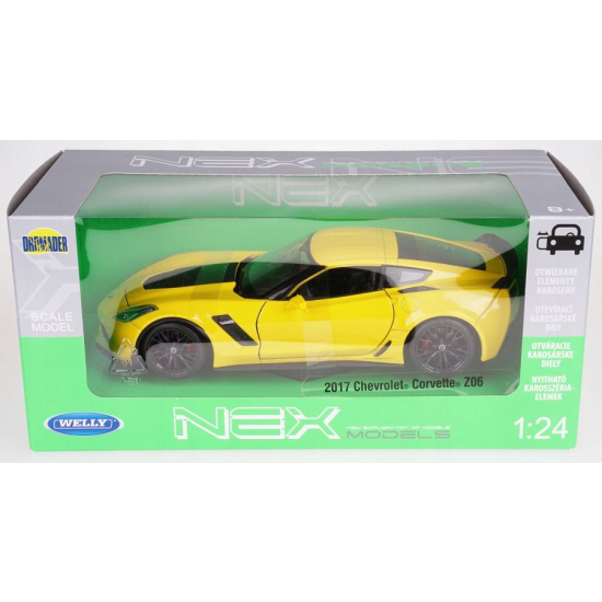 Chevrolet Corvette Z06 2017 model Welly 1:24 – widok z przodu