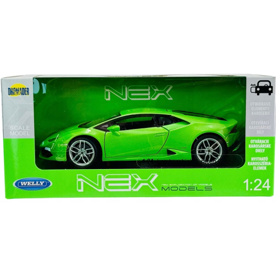 Lamborghini Huracán zielony model metalowy Welly 1:24