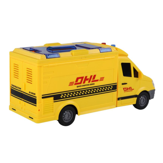 Auto Dostawcze Kurierskie DHL 1:16 Żółte Napęd Frykcyjny Światła Dźwięki
