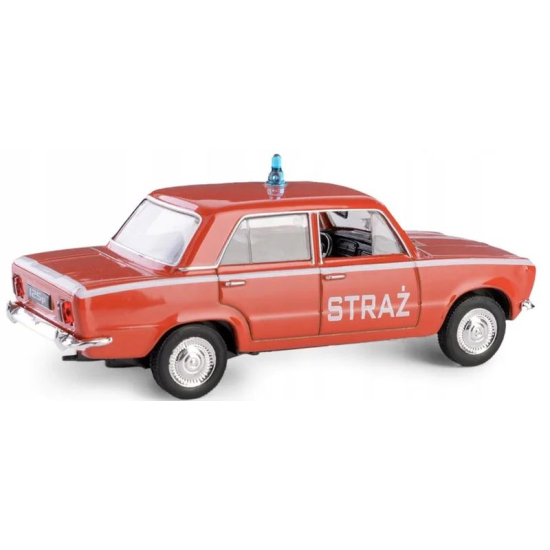Model kolekcjonerski Fiat 125p Straż Pożarna skala 1:43 widok z tyłu