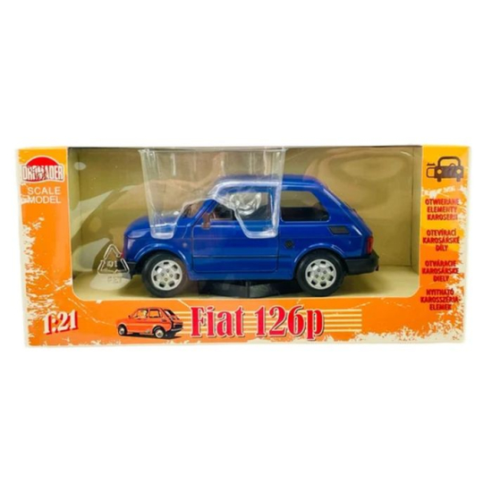 Metalowy model FIAT 126p Maluch PRL 1:21 WELLY niebieski