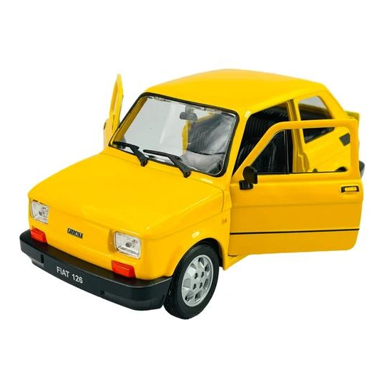 Metalowy model FIAT 126p Maluch PRL WELLY żółty