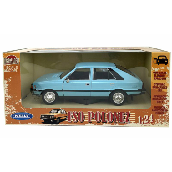 FSO Polonez 1:24 Błękitny – Metalowy Model Kultowego Samochodu PRL