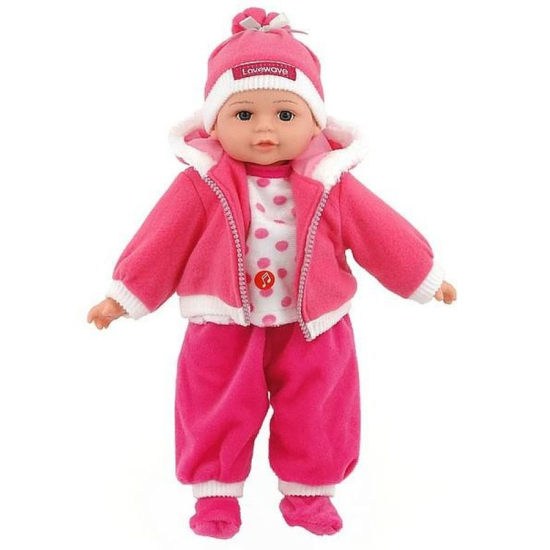 lalka bobas Adar 35 cm mówiąca po polsku w różowym ubranku