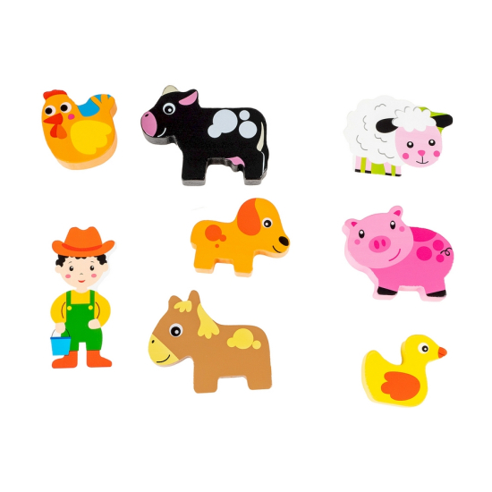 Kolorowa Drewniana Farma z Domkiem – Zestaw Edukacyjny SPW84939