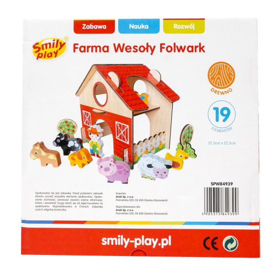 Eko Drewniany Domek Farma – Kreatywny Zestaw Edukacyjny 18m+