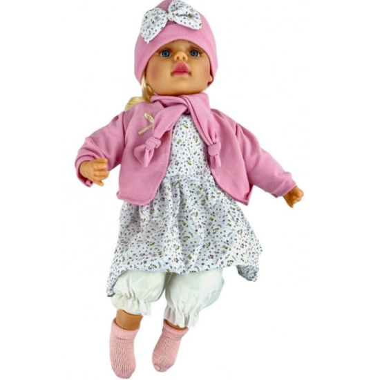 Duża lalka z włosami 52 cm mała elegantka mówi i śpiewa po polsku 5164