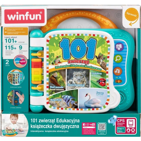 Interaktywna Księga 101 Zwierząt PL/EN – książeczka edukacyjna dla dzieci
