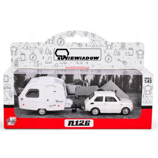 fiat-126p-bialy-przyczepa-niewiadów-n126-1-43-daffi