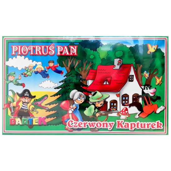 Gra planszowa  dwustronna Piotruś Pan Czerwony Kapturek