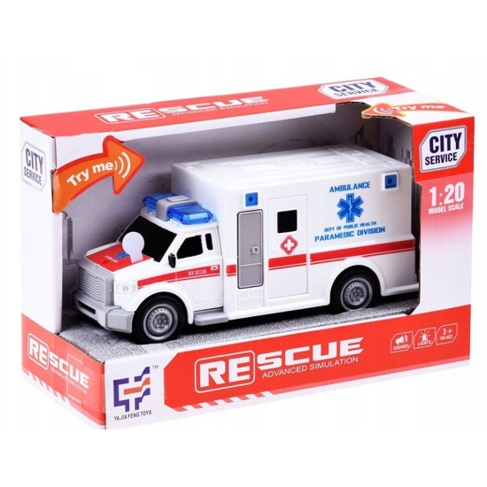 Interaktywna Karetka Zabawka z Napędem i Światłami LED 9627