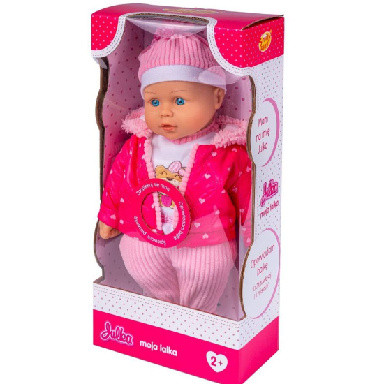 Interaktywna miękka lalka mówiąca 40 cm