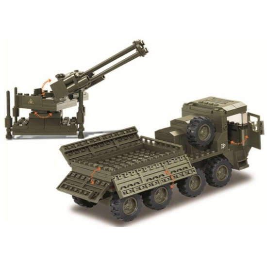 Klocki Sluban b0302 ciężarówka wojskowa z działem 306 el.