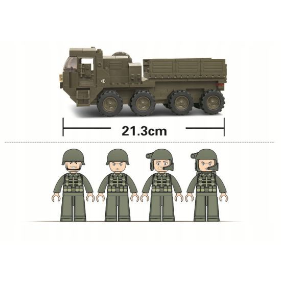 Klocki Sluban b0302 ciężarówka wojskowa z działem 306 el.