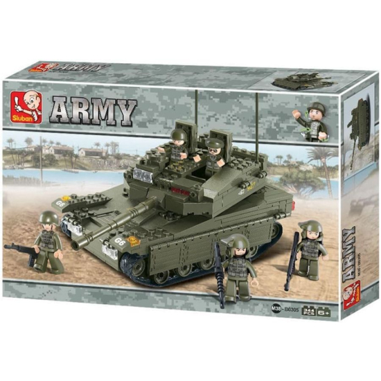 Klocki Sluban B0305 czołg wojskowy armia z żołnierzami 344 elementy