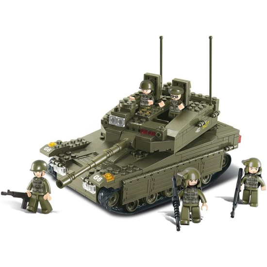Zestaw klocków Sluban B0305 czołg militarny z figurkami żołnierzy