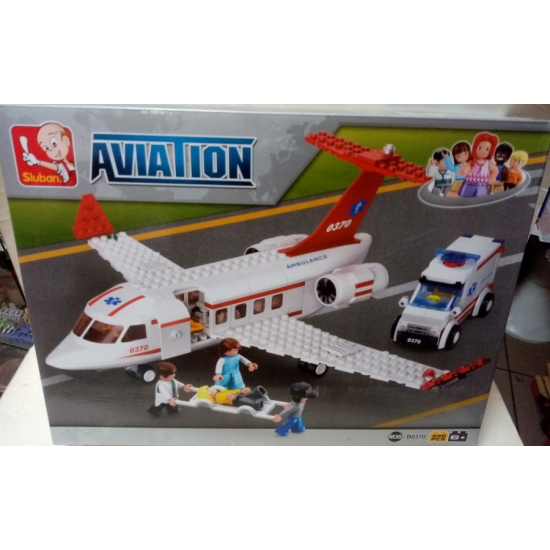 zestaw klockow sluban samolot ratowniczy samochod ambulans