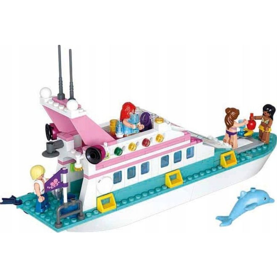 zestaw klocków sluban dziewczynka jacht 328 el