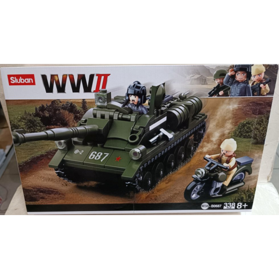 Klocki Sluban b0687 czołg z działem motor 338 el.