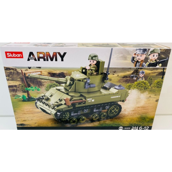 Klocki Sluban B0856 czołg i żołnierze 344 el.