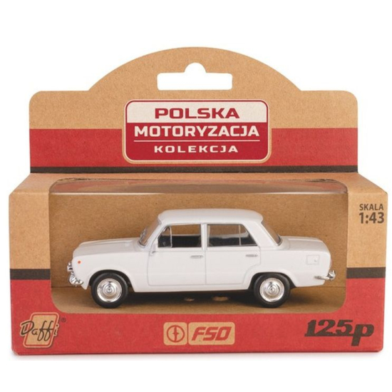 Metalowy model Fiat 125p PRL biały skala 1:43