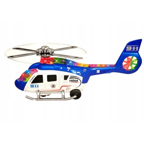 kolorowy helikopter zabawka dla dzieci na baterie z dźwiękiem i światłem