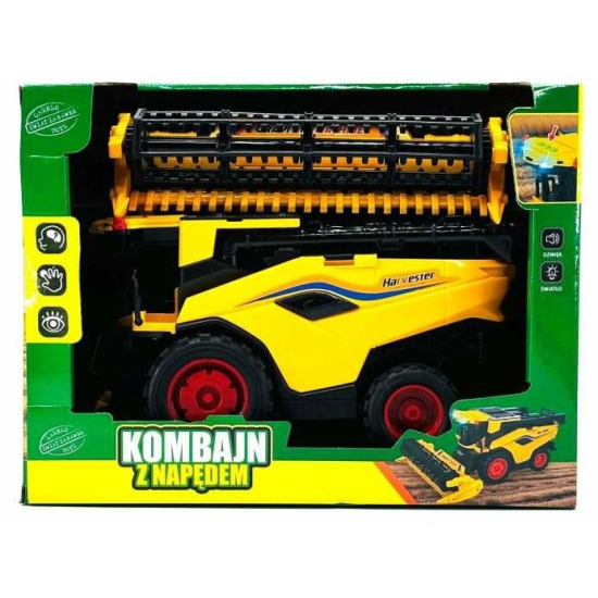 Zabawka kombajn rolniczy do zboża  Harvester w pudełku z napędem, światłem i dźwiękiem