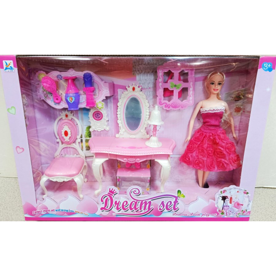 Lalka 29 cm Dream set z toaletką i akcesoriami 7166