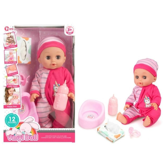 Lalka bobas dla dziewczynkiz akcesoriami i z dźwiękiem 8749