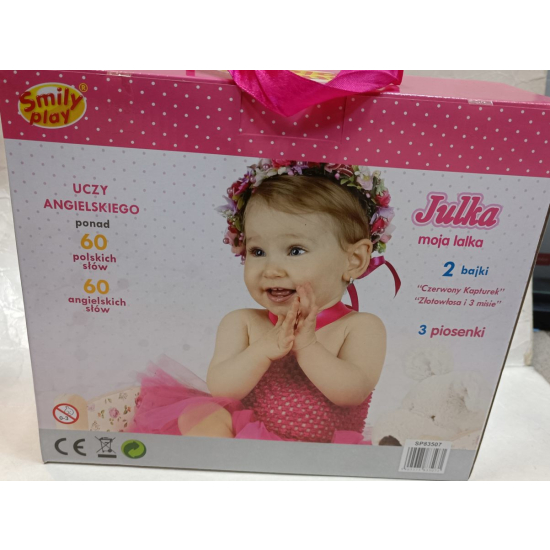 Lalka Julka 30 cm z butelką i akcesoriami mówi po polsku i angielsku 5071