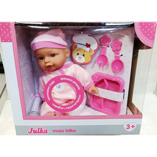 Lalka Julka 30 cm z butelką i akcesoriami mówi po polsku i angielsku 5071
