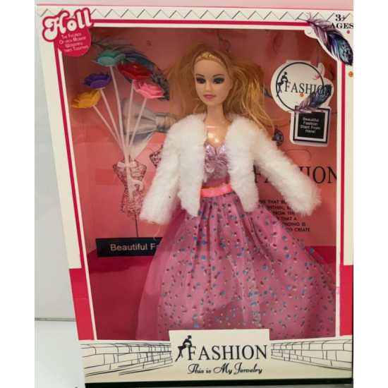 lalka fashion 29 cm w różowej sukni balowej