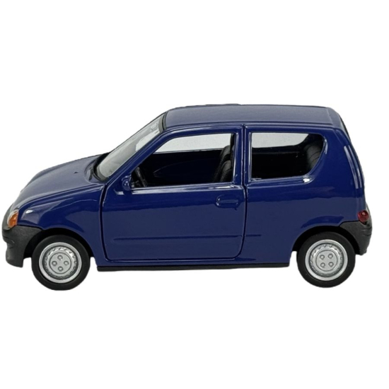 Granatowy Fiat Seicento model kolekcjonerski Welly z otwieranymi drzwiami