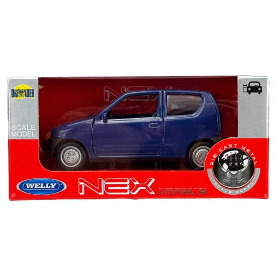 Metalowy model samochodu Fiat Seicento 1:34 z gumowymi oponami