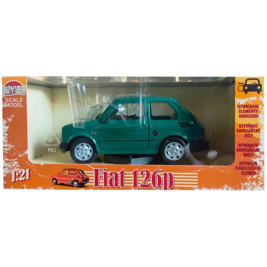 FIAT 126p MALUCH PRL 1:24 WELLY – Metalowy Model z Otwieranymi Drzwiami FIAT 126p MALUCH PRL 1:24 WELLY – Metalowy Model z Otwieranymi Drzwiami