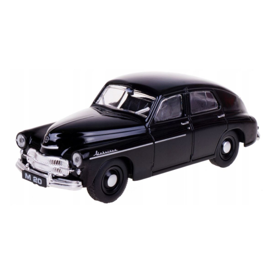 Model Warszawa M20 PRL – czarny kolor i chromowane zderzaki