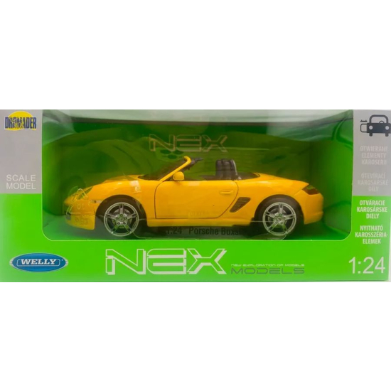 Model Porsche 987 Boxster S 2012 Welly 1:24 żółty