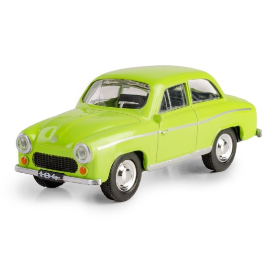 Model kolekcjonerski Syrena 104 PRL – widok przód-bok