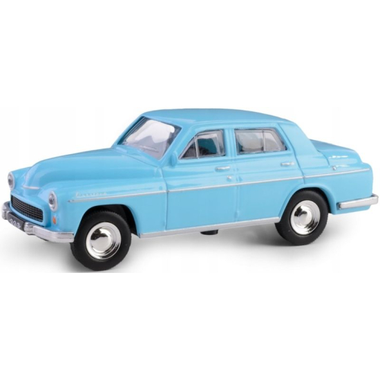 Model Warszawa 223 PRL błękitna – klasyczny design lat 60. i 70.