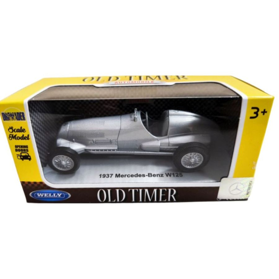 Miniatura kolekcjonerska Mercedes-Benz W125 1937 srebrny metalik