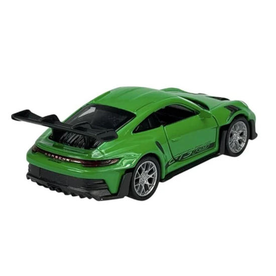 Miniatura Porsche 911 GT3 RS Welly zielona widok tył ze spoilerem