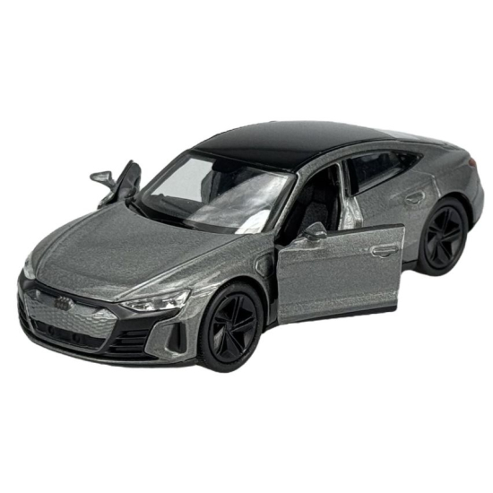 Model samochodu Audi RS e-tron GT grafitowy metalik Welly z otwieranymi przednimi drzwiami