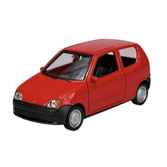 Miniatura Fiat Seicento Welly czerwony widok z przodu klasyczny model
